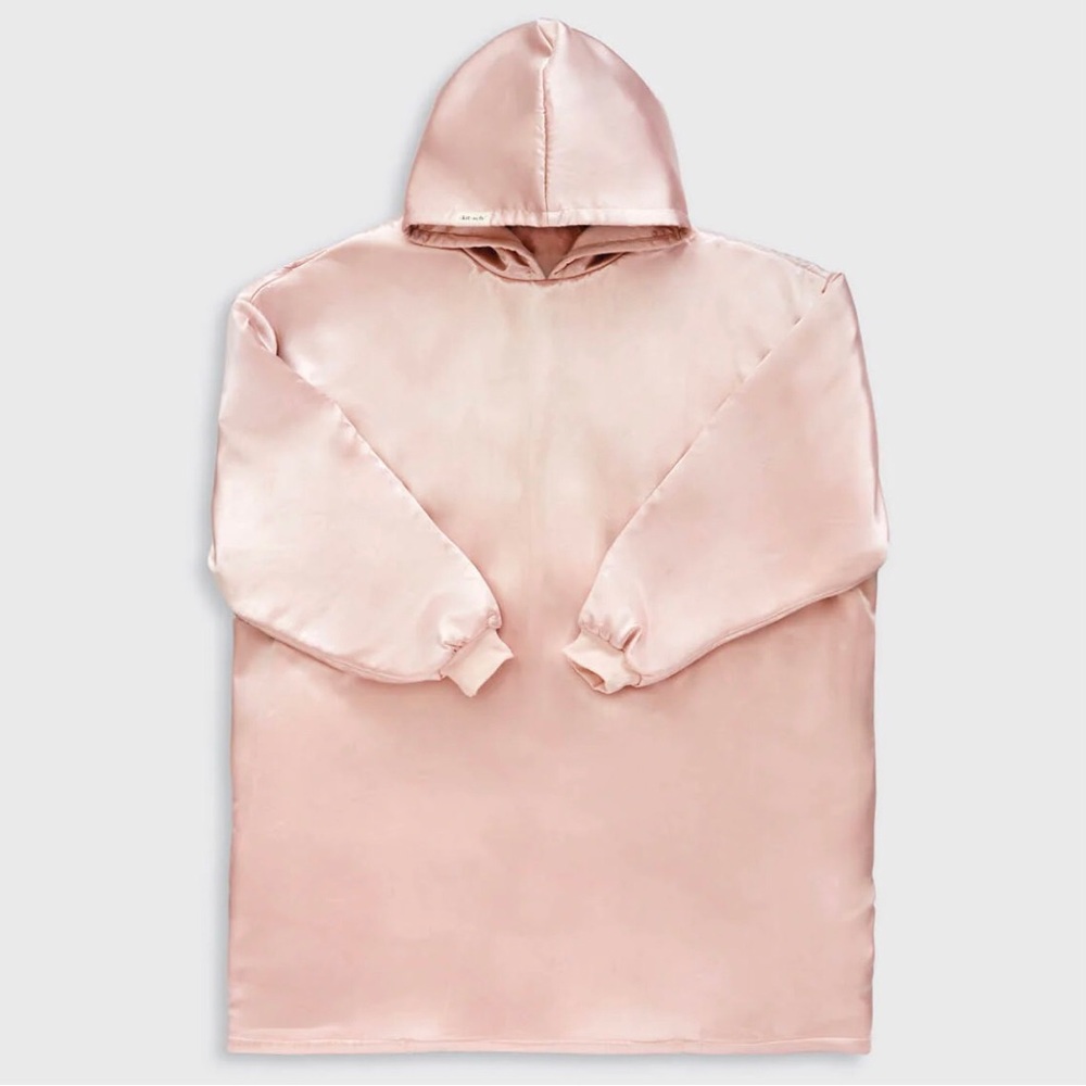 Kitsch The Glazey Blush Hooded Sleep Pullover Robe NEW